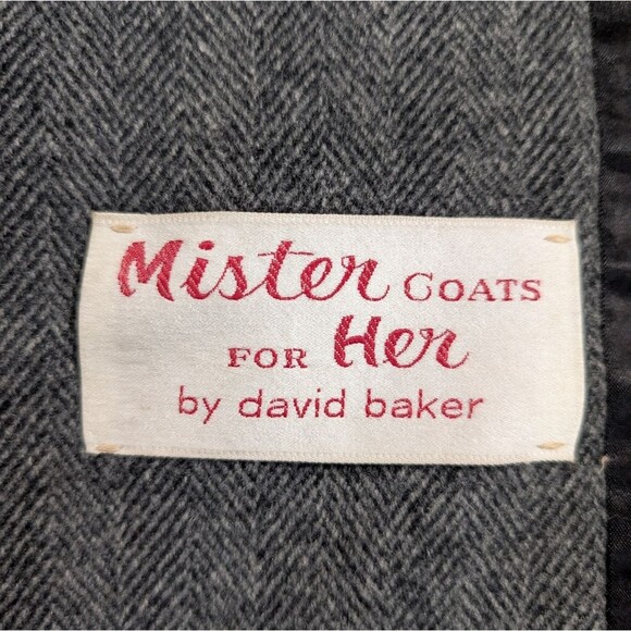 David Baker Double-Breasted Pea Coat Wool L - Picture 8 of 10